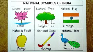 National symbols of India drawing How to draw National symbols of India for beginners [upl. by Nohsyt]