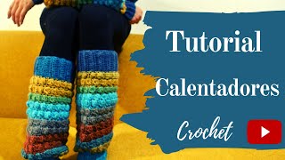 CALENTADORES A CROCHET PASO A PASO Polainas a crochet Punto burbuja [upl. by Huda682]