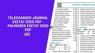 Télécharger journal Exetat 2020 PDF  Palmarès Exetat 2020 PDF [upl. by Araed]