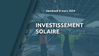 Investissement solaire [upl. by Eitsyrk]