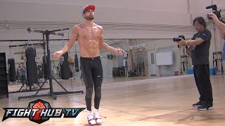 Pacquiao vs Algieri Full video Algieri boxing workout 1 week out looks ripped [upl. by Syla]