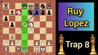 Ruy Lopez Trap 8 Surprise your opponent  Chess Opening traps  Chess addict [upl. by Imalda963]