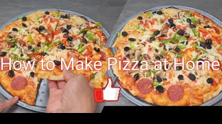 How to make pizza at home  pepperoni and veggies [upl. by Kcirde837]