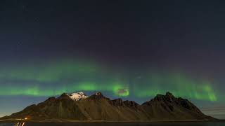 아이슬란드 Iceland 오로라 Aurora 스톡스네스 Stokksnes 베스트라혼 Vestrahorn [upl. by Seaman366]