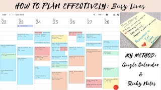 EFFECTIVE COLLEGE PLANNING TUTORIAL  MY GOOGLE CALENDAR amp STICKY NOTE METHOD [upl. by Armington]