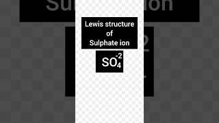 Lewis structure of sulphate ion ll Lewis dot structure of sulphate ion ll SO4 2 ion [upl. by Eseeryt926]