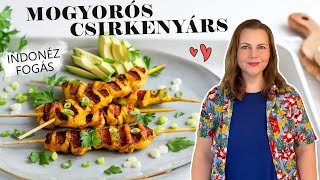 Csirkenyársak satay mogyorószósszal 🥜 🇮🇩 Próbáld ki ezt az egyszerű indonéz vacsora receptet [upl. by Arem498]