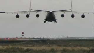 Largest Flying Aircraft Antonov An225 Crosswind Landing [upl. by Donahue219]