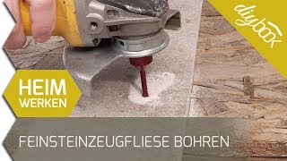 Feinsteinzeug bohren mit dem Winkelschleifer [upl. by Siroled]