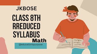 Class 8th bi annual regular student new syllabus JKBOSE Math [upl. by Kinsler]