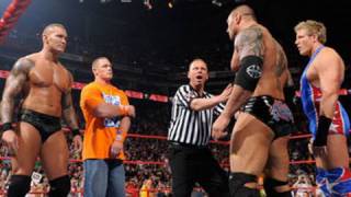 Raw John Cena amp Randy Orton vs Batista amp Jack Swagger [upl. by Jovitta]