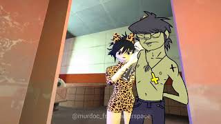 Murdoc gets hit in the back HD Gorillaz fan animation [upl. by Pump796]