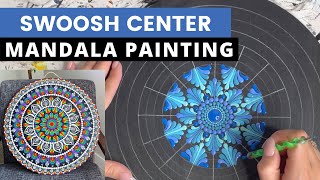 Swoosh Center  Mandala Painting  Dot Mandala Art [upl. by Nednarb]