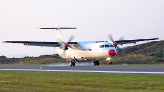 DAT ATR72  Arrival at Stord airport September 2023 [upl. by Dohsar]