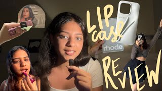 worth the hype hailey bieber’s rhode lip case  honest review [upl. by Ahsemot]