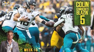 Blazin 5 Jags upset 49ers Cowboys embarrass Giants in Colins Week 10 picks  NFL  THE HERD [upl. by Lehmann]