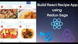 Build React Recipe App using ReduxSaga and MaterialUI  React ReduxSaga Recipe Project [upl. by Nacim]