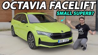 2024 Skoda Octavia facelift driving REVIEW diesel vs petrol  now a small Superb [upl. by Eltsyrhc634]