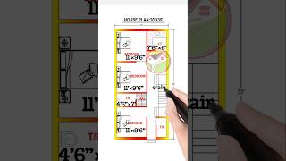 House plan20×35 home architecture houseshorts [upl. by Acirderf]