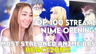 REACTING to the TOP 100 Streamed Anime Openings of ALL TIME 2024 [upl. by Eidac]