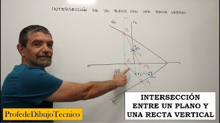 Intersección de plano con recta vertical  Sistema Diédrico  Doctor Alfa [upl. by Araccot]