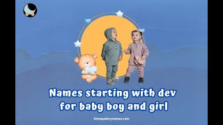 Names Starting with Dev for Baby Boy and Girl [upl. by Anoi]