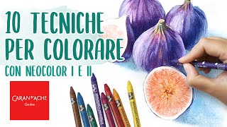 NON CHIAMATELI PASTELLI A CERA 10 TECNICHE PER DISEGNARE E COLORARE con CARANDACHE NEOCOLOR I e II [upl. by Adim]