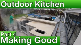 DIY Outdoor Kitchen Build with Concrete Countertop UK  Part 4  Making Good [upl. by Ellehcyar]