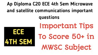 ap diploma ece 4th sem mwsc important questions tips to pass microwave and satellite communications [upl. by Welles]