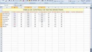 Tabela Excel Controle de Notas de alunos [upl. by Eekcaj424]