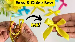 Very Easy Step By Step Bow Making  DIY Ribbon Bow  Ribbon Hair Bow Tutorial  How To Make Bow [upl. by Eyatnod]