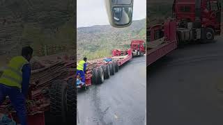 Rear wheel steering trailer passing through bends [upl. by Diley831]