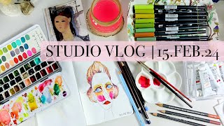 STUDIO VLOG Pencil Storage Update  Modigliani Inspo  Sketchbook Process [upl. by Aliuqehs697]