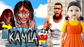 Franklin and Shinchan amp Pinchan play HIDE AND KILL With INDIAN GHOST KAMLA In GTA 5 [upl. by Nayrb343]