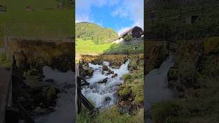 Jaunpass Waterfall 🇨🇭 beautiful waterfalls switzerland peace nature relaxing music [upl. by Anayek]