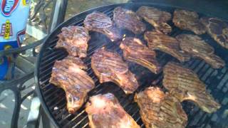 Grillin on the Weber Ranch Kettle grill [upl. by Jeddy474]