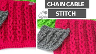 CROCHET Chain Cable Stitch  Jacobs Ladder Stitch How to Crochet by Winding Road Crochet [upl. by Einhpets58]