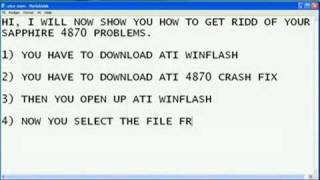 Sapphire Radeon 4870 Crash fix [upl. by Moyer]