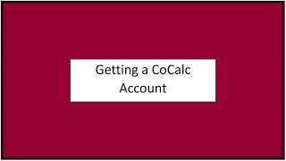 Signing Up for a CoCalc Account [upl. by Einahpats]