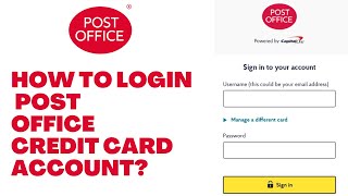 How to Login Post Office Credit Card Account ⏬👇 [upl. by Maury]