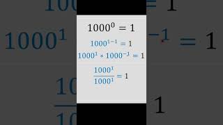 1000⁰  1 Proof shorts math algebra [upl. by Annaoi]