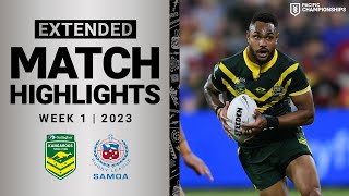 Kangaroos v Toa Samoa  Extended Highlights  Pacific Championships  Week 1 2023  NRL [upl. by Suzette900]