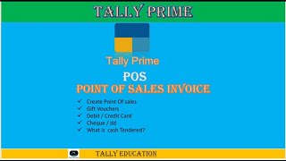 POS invoice in tally prime  Point of Sales Entry In Tally Prime [upl. by Atinid]