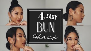 超簡単！4つのお団子ヘアスタイル💁🏻‍♀️  4 Easy Bun Hair Style  Amibeautyjp [upl. by Imerej]