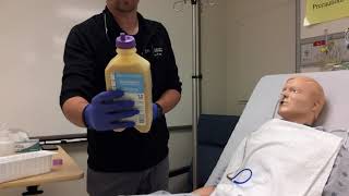 Nursing NG Tube Bolus Feeding Demonstration [upl. by Grefer745]