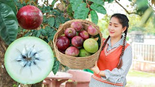 Harvest Extreme Sweet Star apple season Blended Star apple soft drink Cook water spinach fry duck [upl. by Ellery]