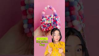 DIY PomPom Bag 😱 crafteraditi pompomcraft handmade diy shorts diybag ​⁠CrafterAditi [upl. by Wobniar358]