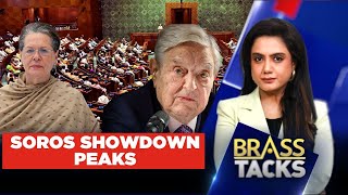 Congress Hits Back At BJP Over George Soros Claims  Congress Vs BJP In Parliament  BrassTacks [upl. by Akkire]