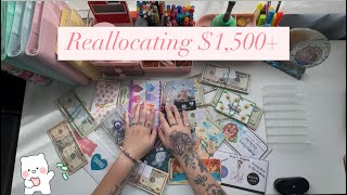 Reallocating 1500  100 Envelope Challenge cashstuffing 100envelopechallenge savingmoney [upl. by Paz337]