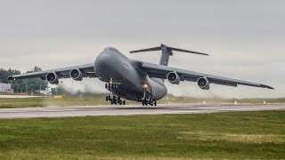 Insane Screamer  USAF  Lockheed C5B Galaxy incredible SHORT take off from Gdansk Airport [upl. by Atinnor]